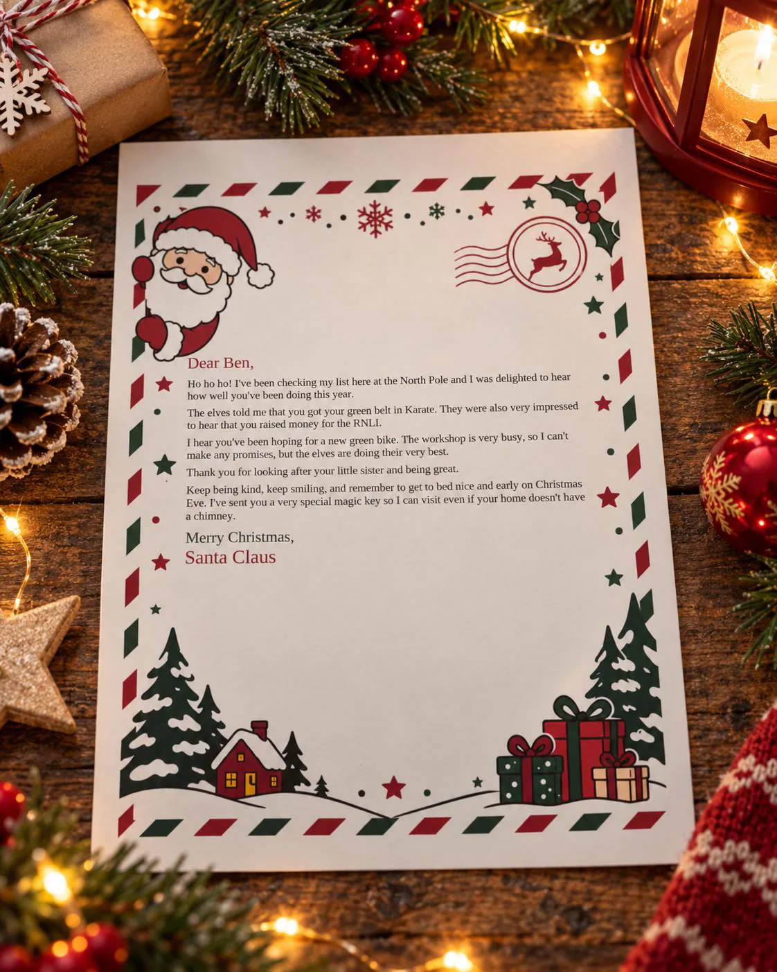Personalised Letter From Santa & Wooden Magic Key