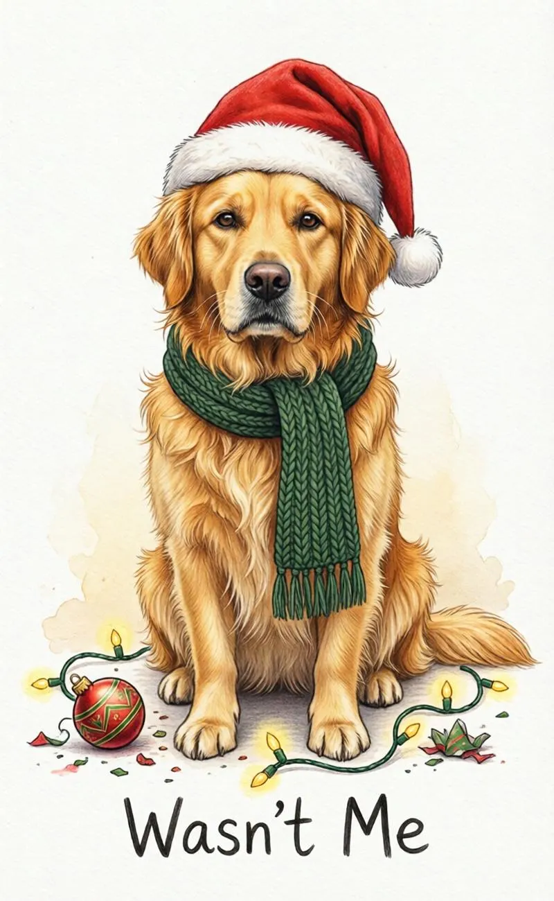 Festive Pet Mischief Christmas Cards – Funny Cat & Dog Artwork (Choose 6 Designs)