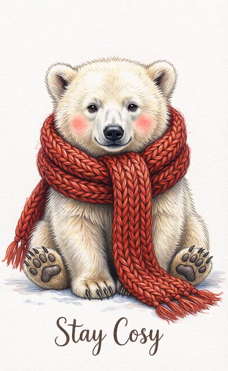 Winter Wishes Christmas Cards – Polar Bear, Penguin, Robin, Fawn Designs (7 Options)