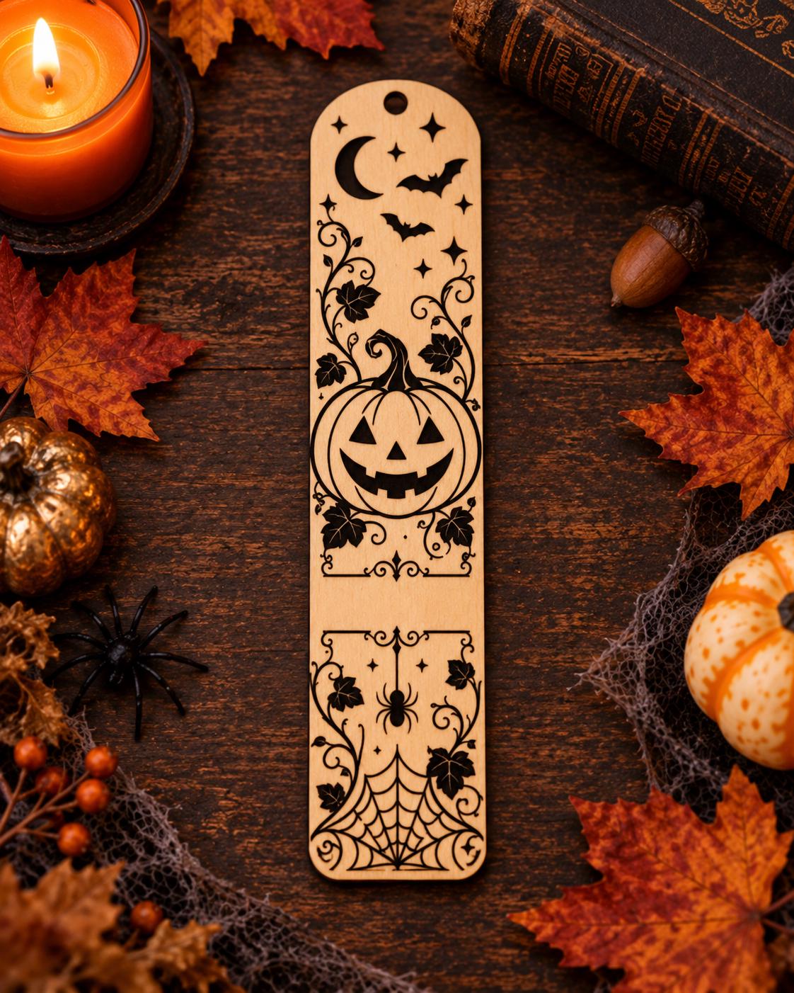 Personalised Wooden Halloween Bookmark – 8 Spooky Designs
