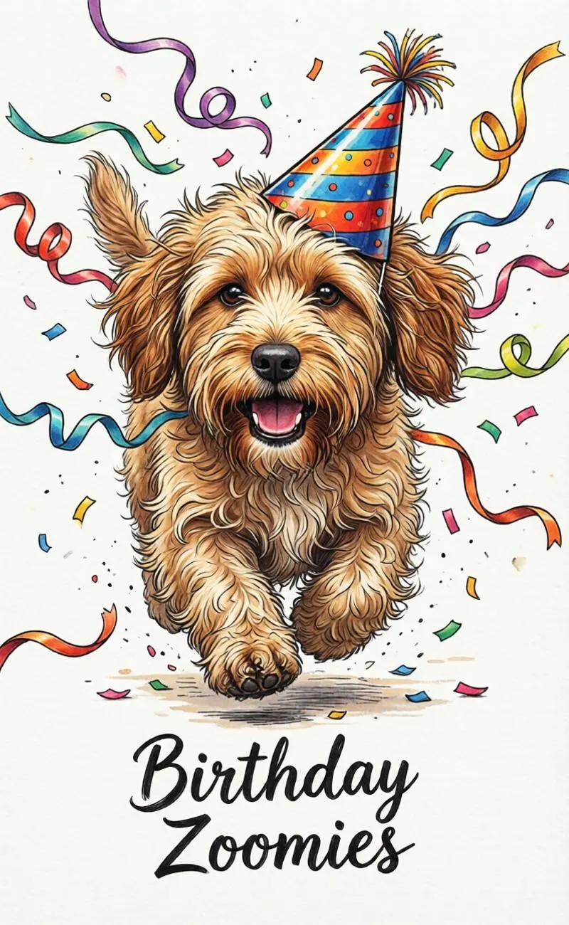 Dog Cat Birthday Cards, Pet Lover Greeting Cards (A6 Folded)
